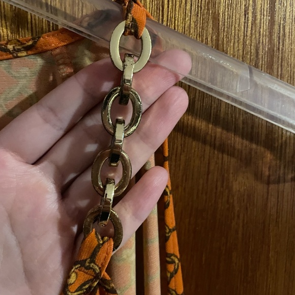 Michael Kors orange cold-shoulder blouse - Picture 3 of 6